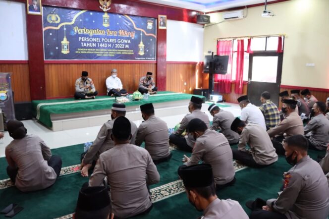 
 Tingkatkan Keimanan, Polres Gowa Gelar Isra Mi’raj 1443 H