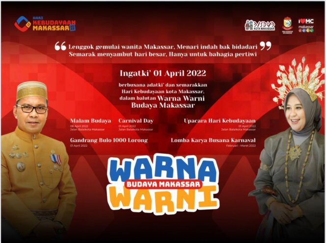 
 Hari Kebudayaan 1 April, Pemkot Makassar Hadirkan Gandrang  Bulo 1000 Lorong