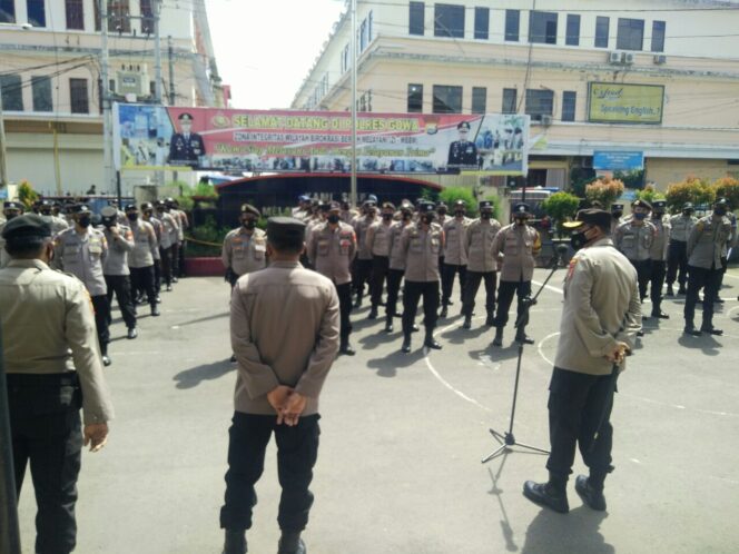 
 Tiga Pleton Dalmas Polres Gowa di Kerahkan Pengamanan Unjuk Rasa