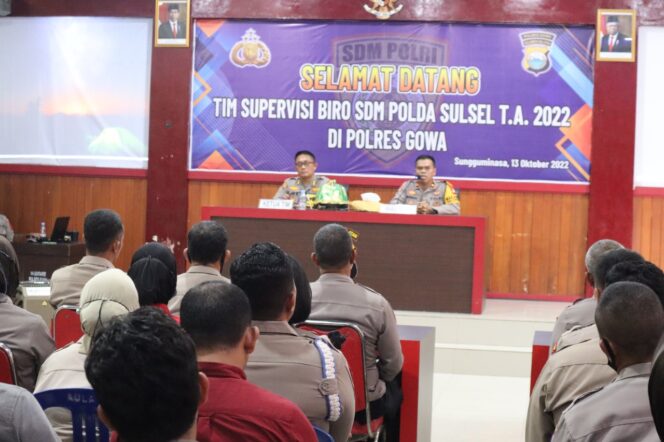 
 Biro SDM Polda Sulsel Supervisi di Polres Gowa