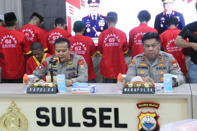 
 Polda Sulsel Gelar Press Release Hasil Operasi SIKAT LIPU 2023