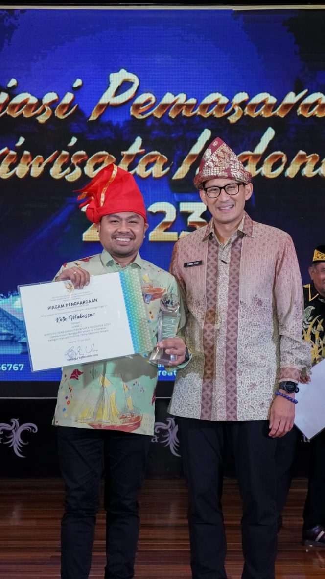 
 Dispar Makassar Raih Penghargaan Lomba Video Kreatif Bangga Berwisata