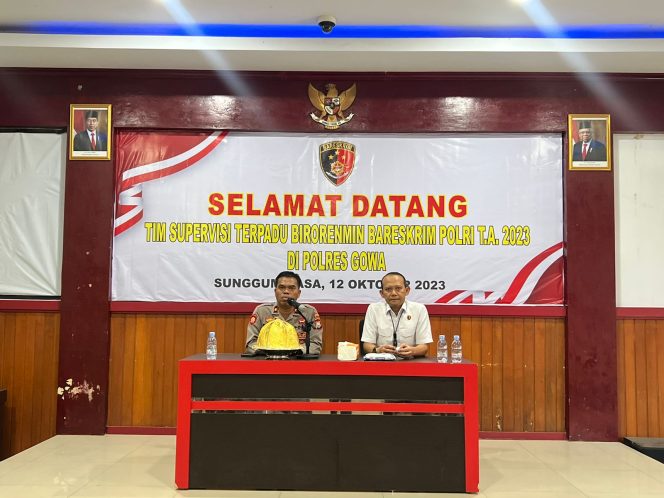 
 Polres Gowa Sambut Kunjungan Tim Supervisi Terpadu Birorenmin Bareskrim Polri Tahun Anggaran 2023